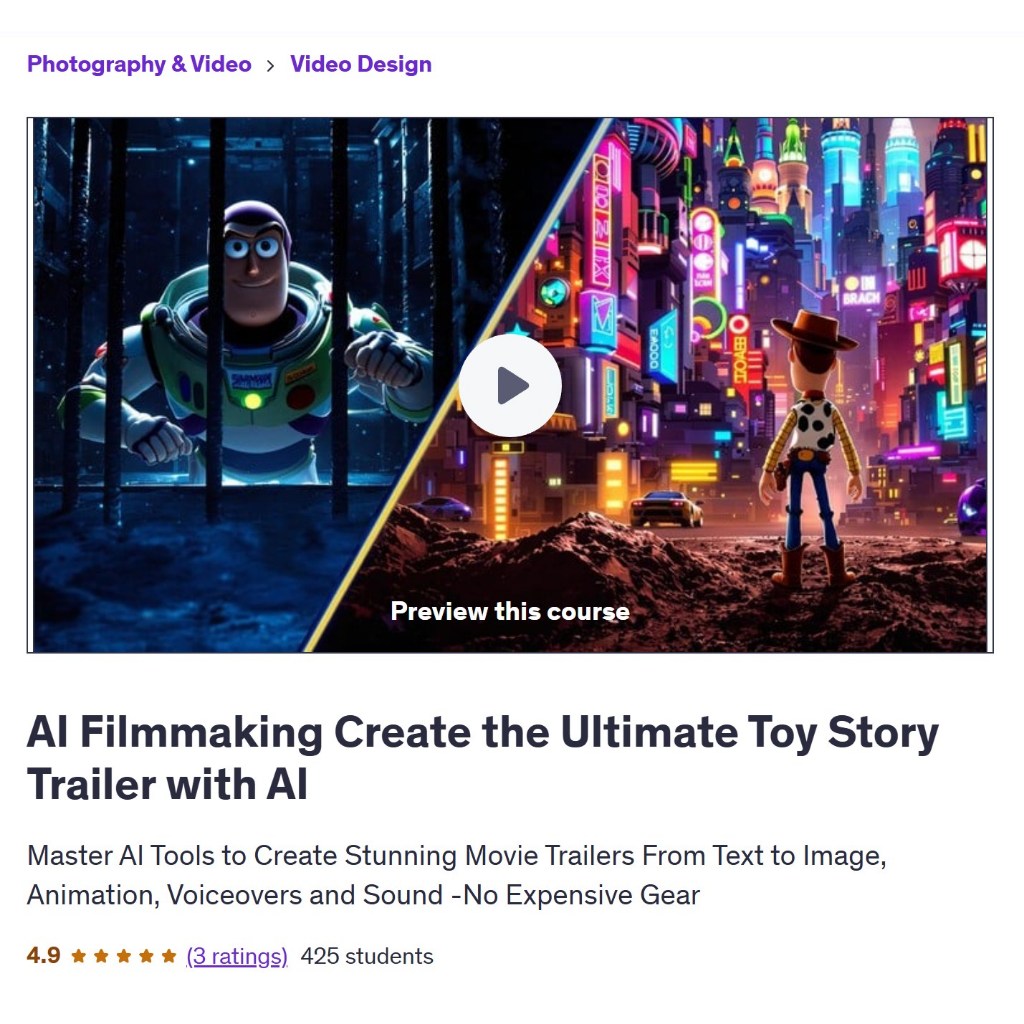 Make Ai Video Course - AI Filmmaking Create the Ultimate Toy Story Trailer with AI