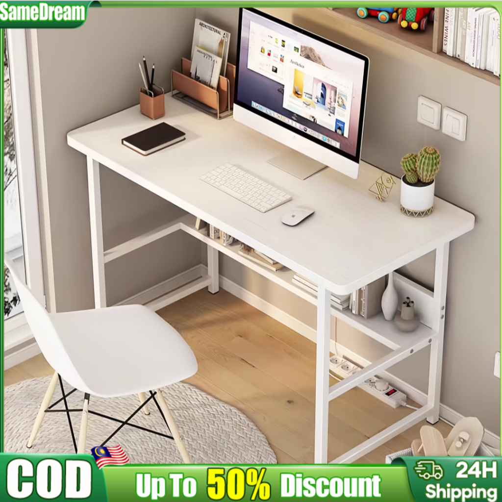?SM Meja Belajar Laptop Computer Table Modern Study Table Meja Study  Office Writing Desk Living Room Furniture 桌子