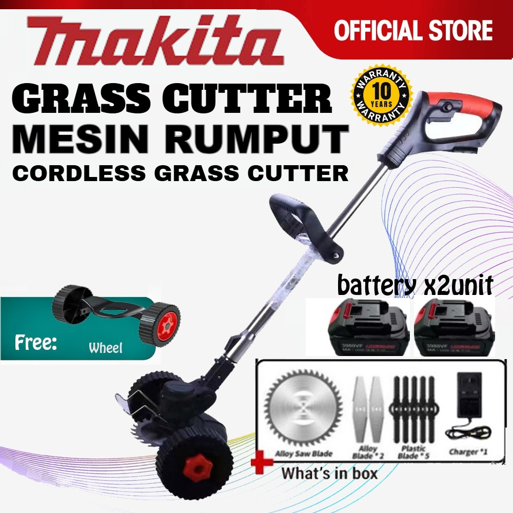 MAKITA Grass Cutter Cordless Grass Cutter Mesin Rumput Batteri Portable Grass Trimmer Heavy Duty Mesin Potong Rumput