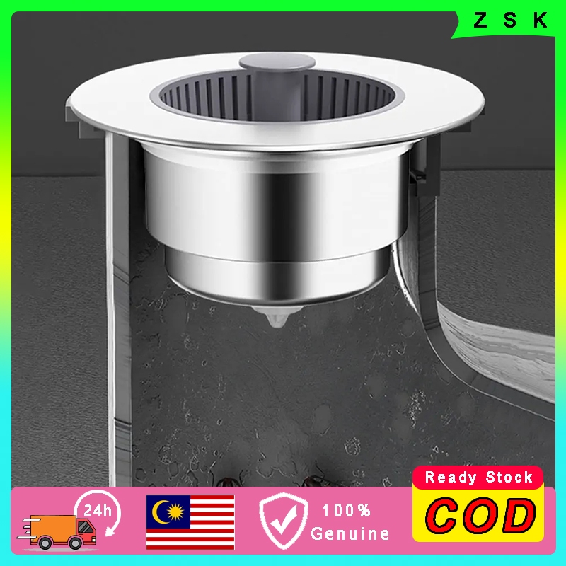 3 in 1 Kitchen Sink Pop Up Drain Stopper Filter Basket Plug Leakproof Bouncing Core Silver ABS Anti-Blockage Strainer过滤网