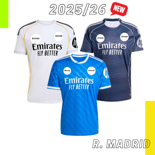 (NEW)Real_Madrid Home Away Third 3rd Kit 2025/26 24/25 Football Jersey Fan Player Issue Jersey Jersi Bola Sepak Kelab RM