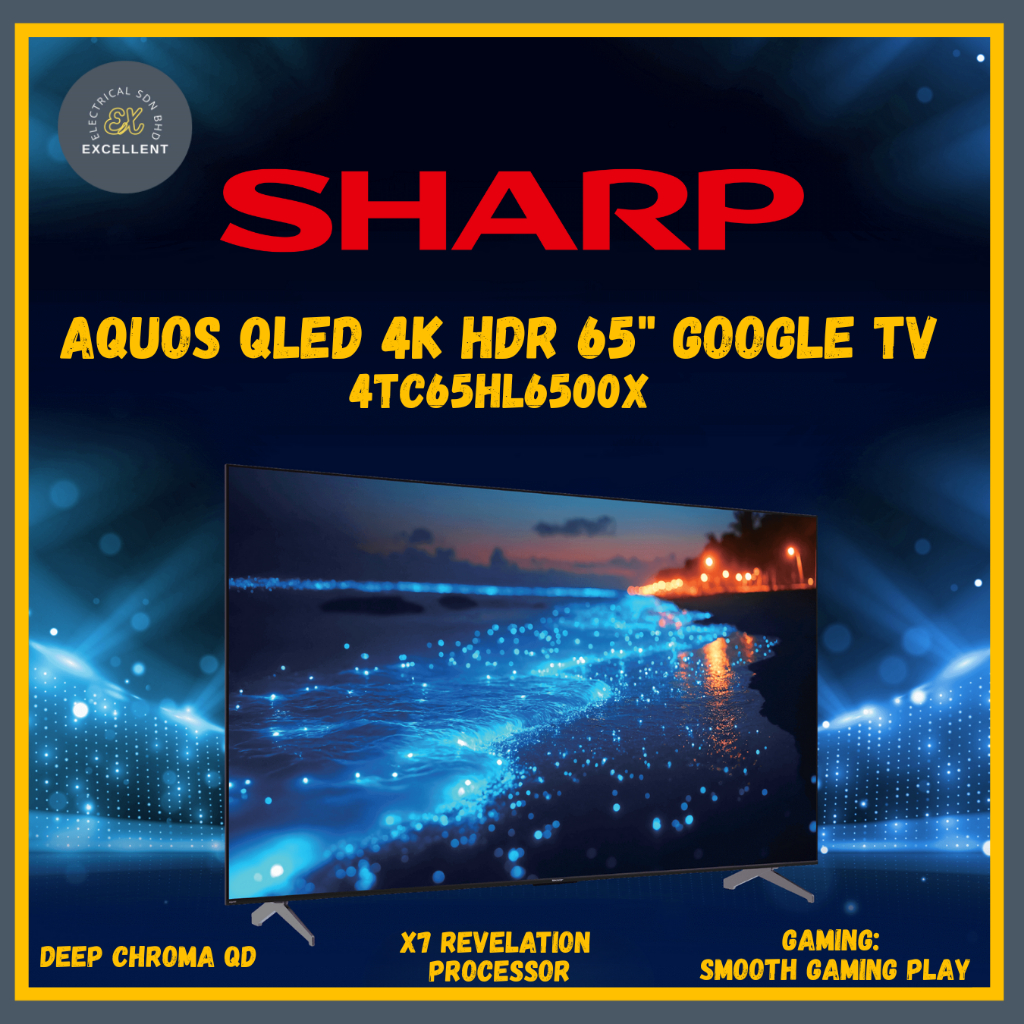 SHARP AQUOS QLED 65" 4K UHD GOOGLE TV |4TC65HL6500X (NEW MODEL)