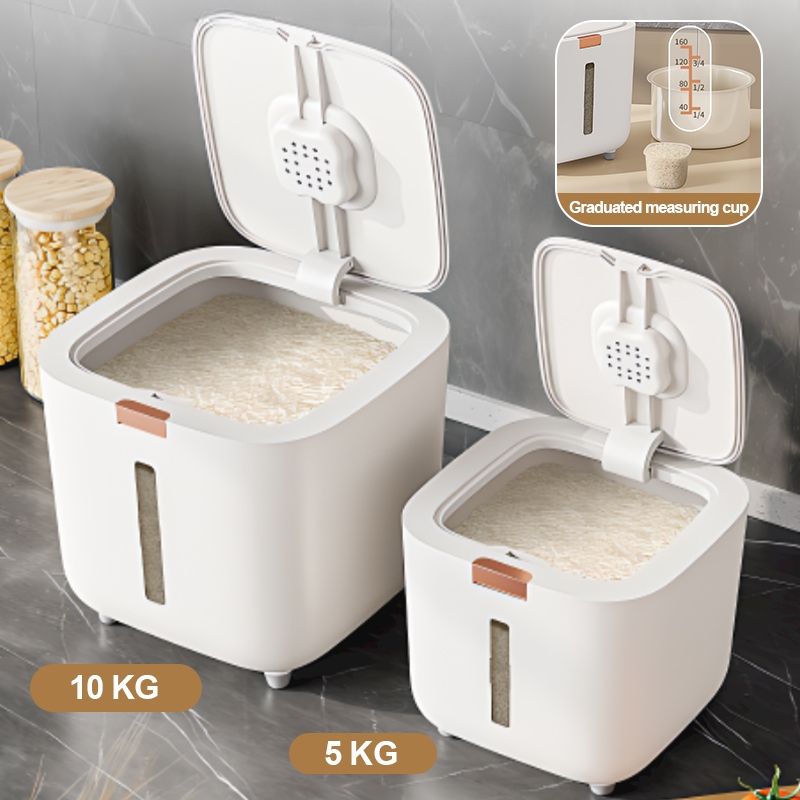 Rice Storage Box Airtight Proof Sealed Insect-Proof Food Container House Bekas Beras Kedap Udara Rice Box 5/10/15KG