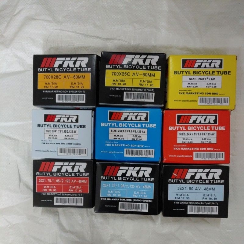 Tiub basikal bicycle tube 12" 16" 20" 24" 26" 700" 28" inch inner tube basikal tiub dalam