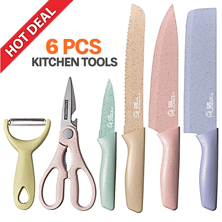 6 IN 1 Corrugated Knife Kitchen Knife Pisau Dapur KITCHEN KNIVES KITCHEN SCISSORS