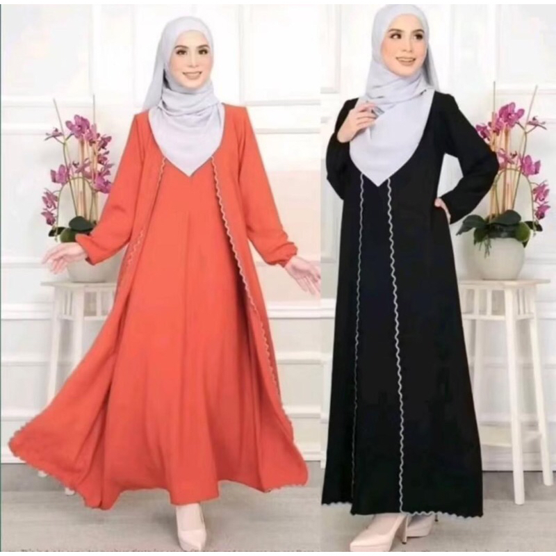 NEW ABAYA KAMI SULAM 2 LAYER MATERIAL  CEY PLAIN
