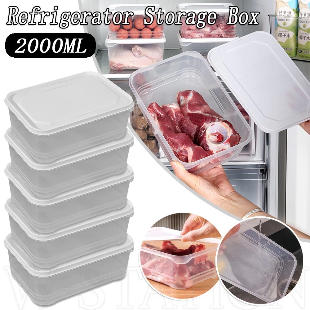 【Ready Stock】Frozen Meat Compartment Storage Box/ Vegetable Fruit Distribute Container/Refrigerator Freezer Food box