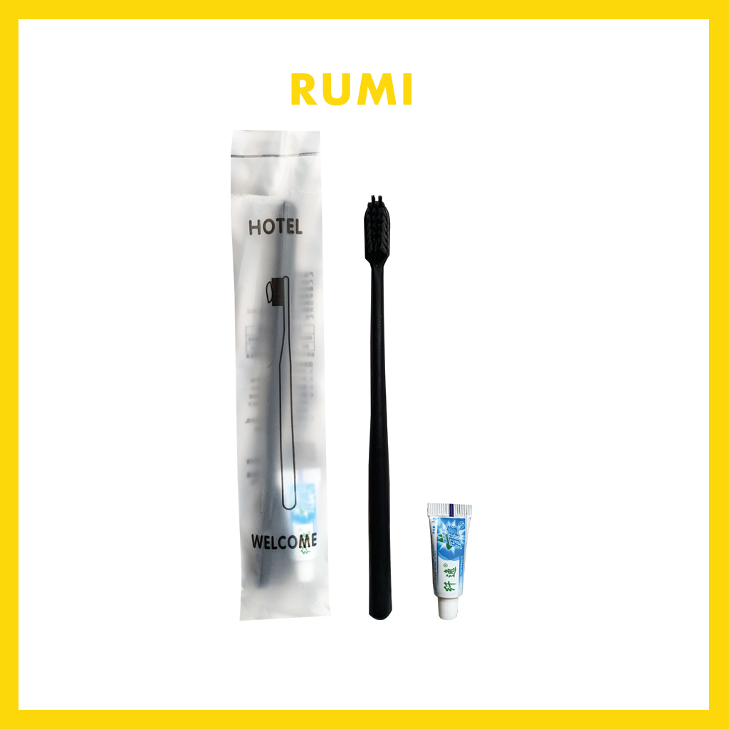 RUMI MY | Toothbrush Set with Plastic Packaging | Soft Bristle, Eco-Friendly | Hotel, Airbnb, Travel Use