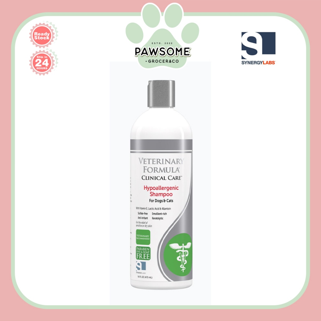 SYNERGYLABS Veterinary Formula Clinical Care Hypoallergenic Shampoo For Dog & Cats 473ML