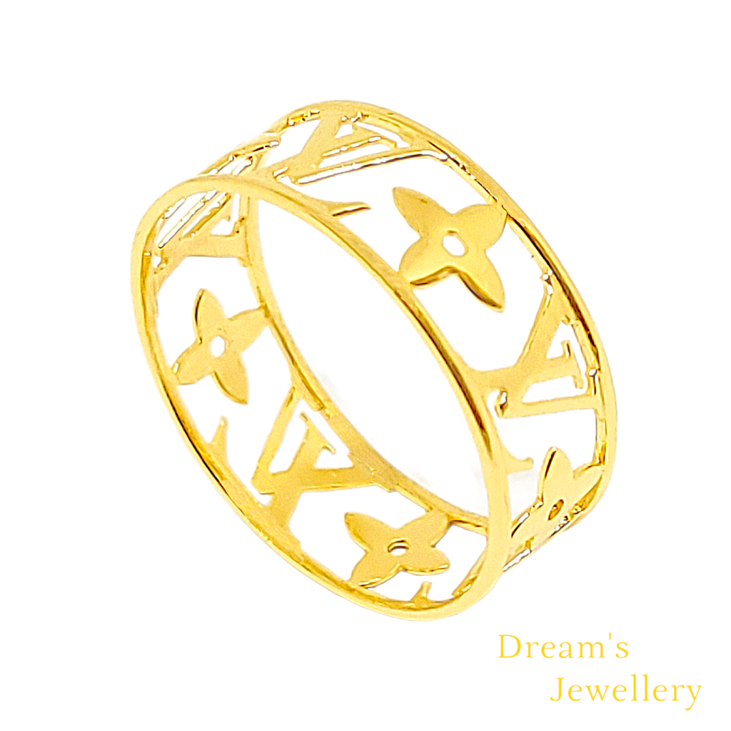 Dreams Jewellery Cincin LV Emas 916 Original / LV Ring 916 Gold Original Cincin Bajet Emas 916
