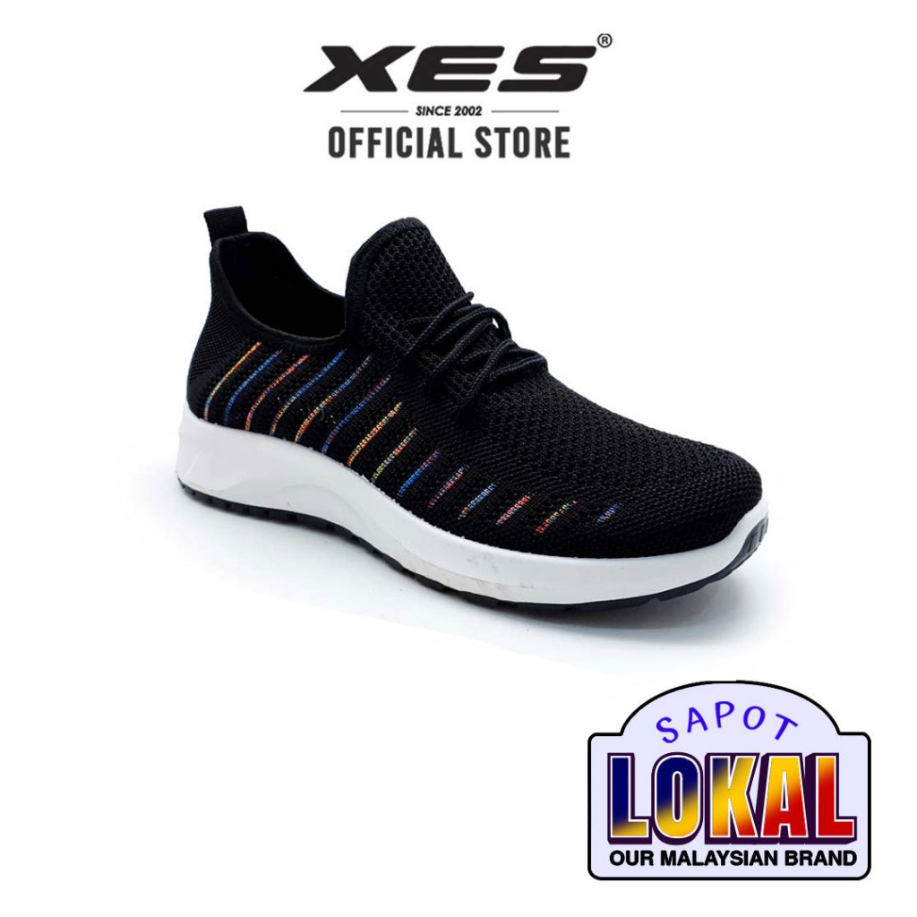 XES Ladies BSLCHC19 Slip On Sneakers (Black , Purple)