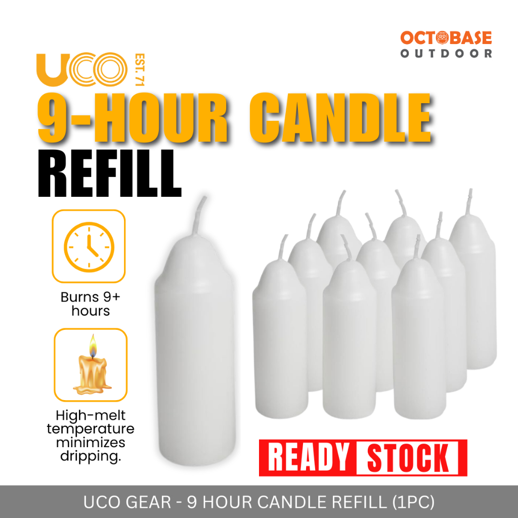 UCO GEAR - 1PC 9-HOUR LAST-LONG CANDLE REFILL UCO CANDELIER CANDLE LANTERN OUTDOOR CAMPING EMERGENCY