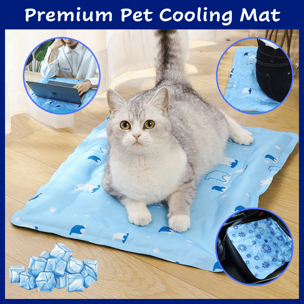 Cooling Mat Pad Dog Cat Pads Pet Bed Water Blanket Sofa Ice Silk Carpet Tikar Tilam Kucing 宠物冰丝垫