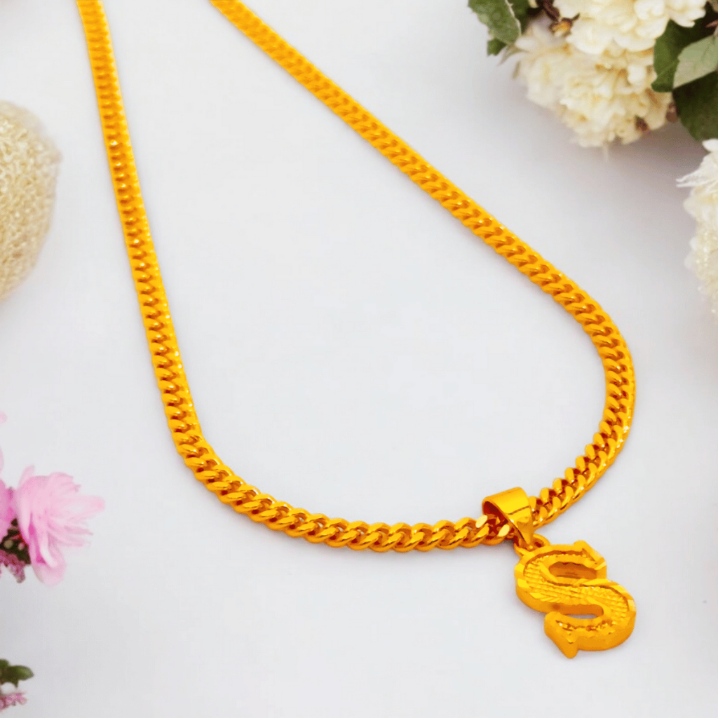 Rantai Leher Huruf Loket Women Necklace and Pendant Rantai Leher Perempuan Emas Korea