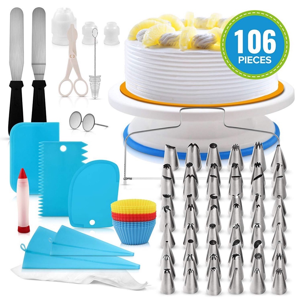 41pcs Baking Cake Stands Accessories Tools Turntable Baking Set Alat Pusing Menghias Kek Kit Kuih Acuan Serbaguna Buat