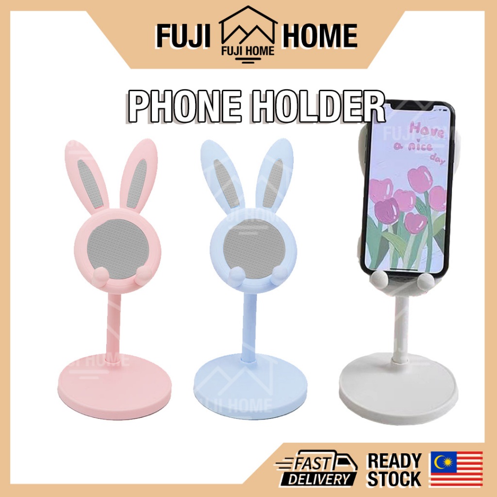 READY STOCKFoldable Phone Holder Cute Buny Phone Stand 360° Rotation Eight-term Regulation Support Tablet Stand Holder