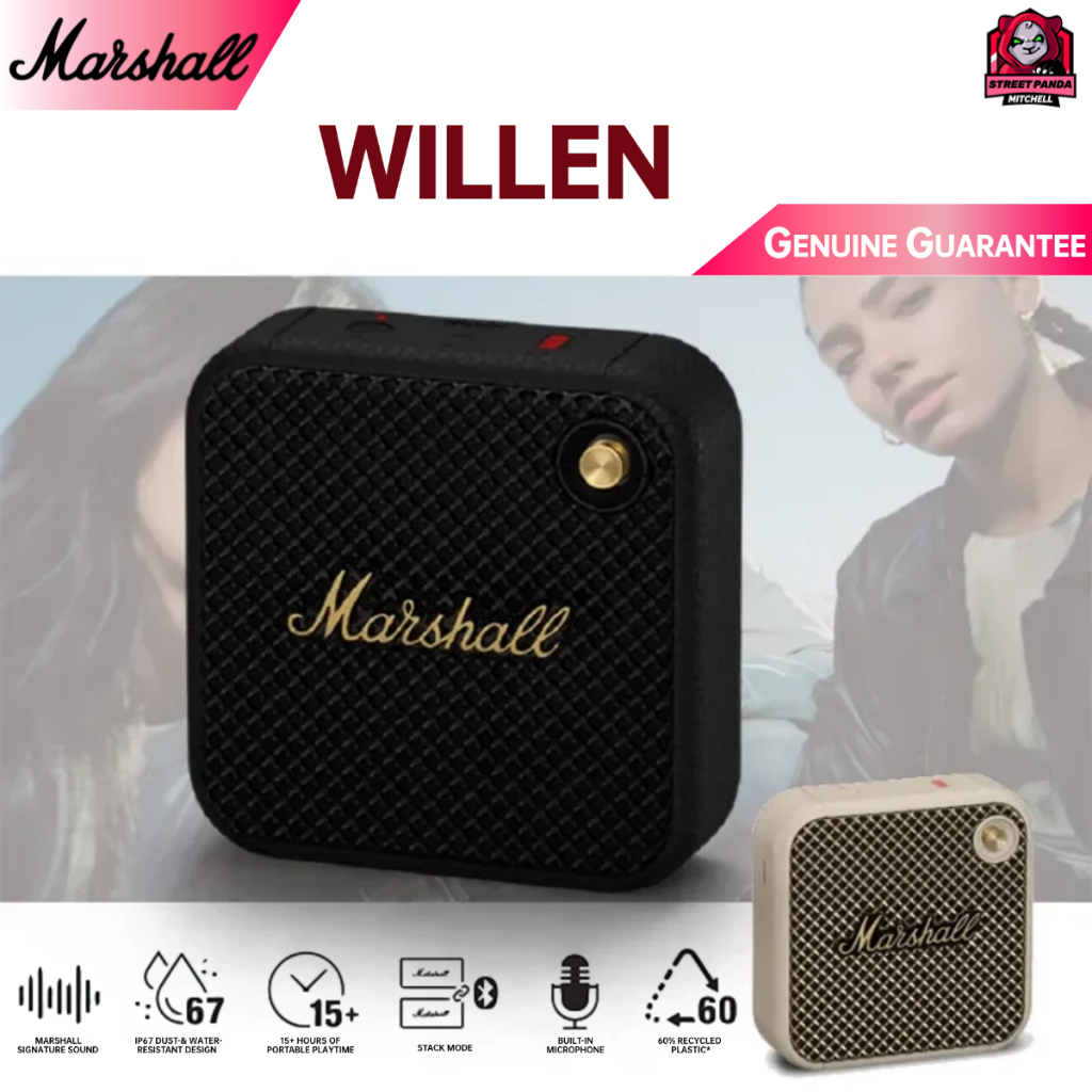 Marshall Willen Portable Wireless Bluetooth 5.1 Speaker Outdoor IP67 Waterproof Mini Audio Speakers