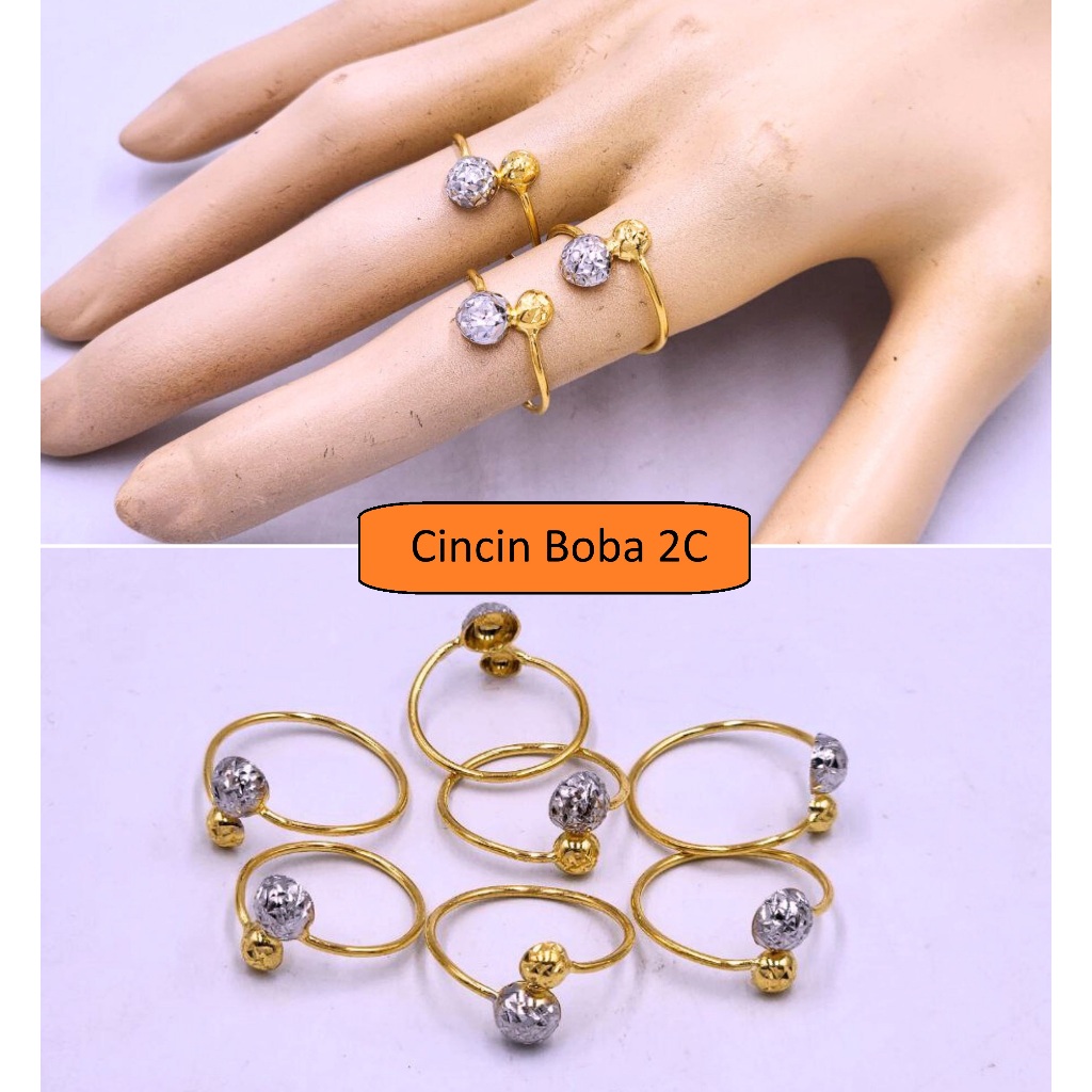 Cincin Boba 2C Bajet Emas 916 Original Cincin Emas Cincin Bajet Emas 916 Bajet Emas 916 Murah