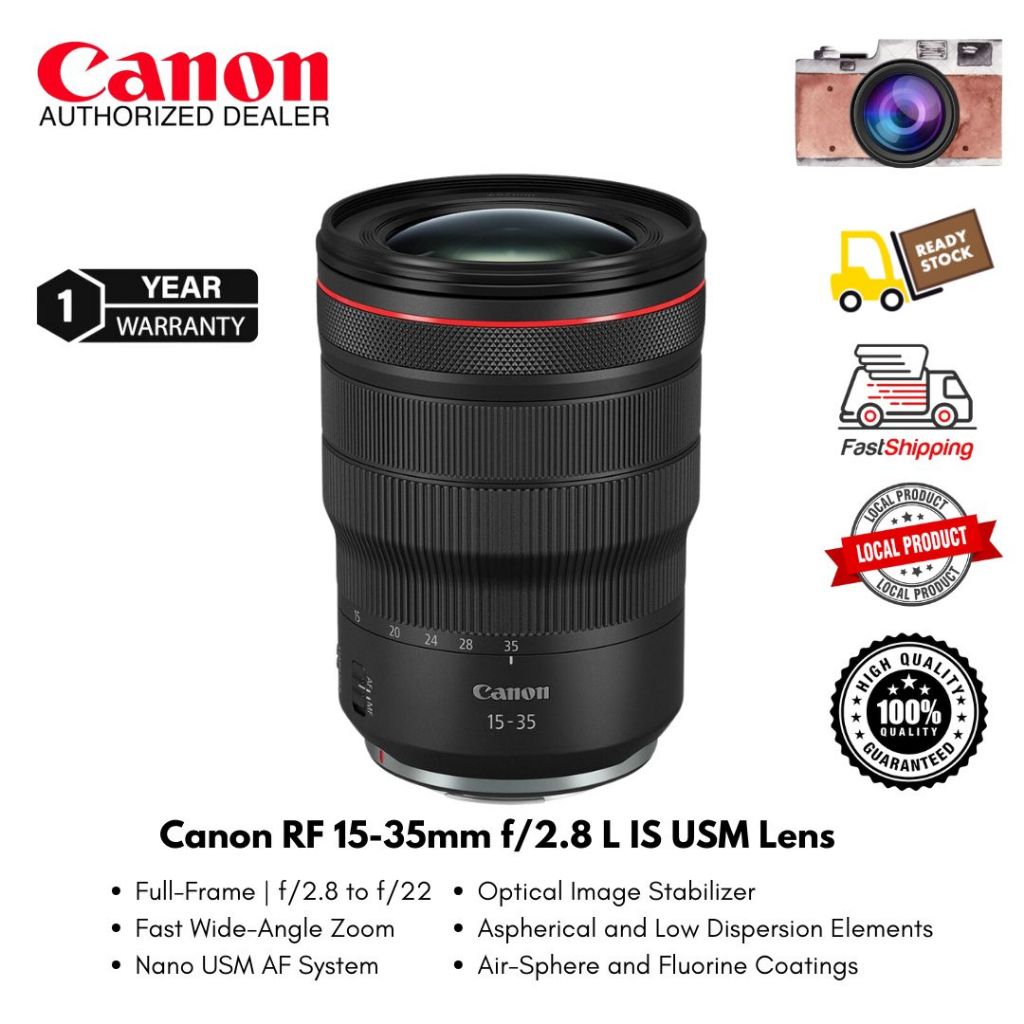 ( Canon Malaysia ) Canon RF 15-35mm f/2.8 L IS USM Lens Full-Frame | f/2.8 to f/22 （ 1  Year Warranty )
