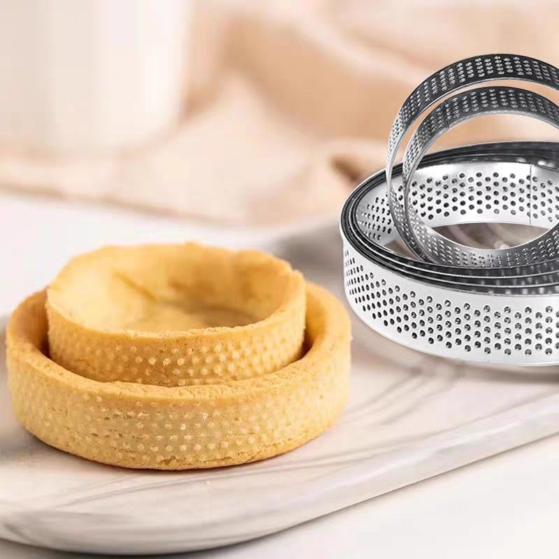 Stainless Steel Round Lemon Meringue Tart Ring Dessert Tart Mould 法式水果塔模具柠檬苹果派迷你挞模具烘焙按压棒