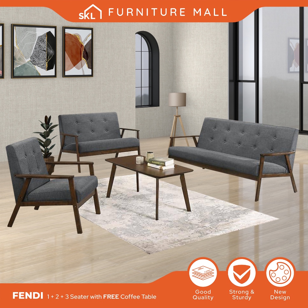 11.11 PROMO 1+2+3 Seater Sofa Set + Free Coffee Table /Ikea Sofa/1+2+3