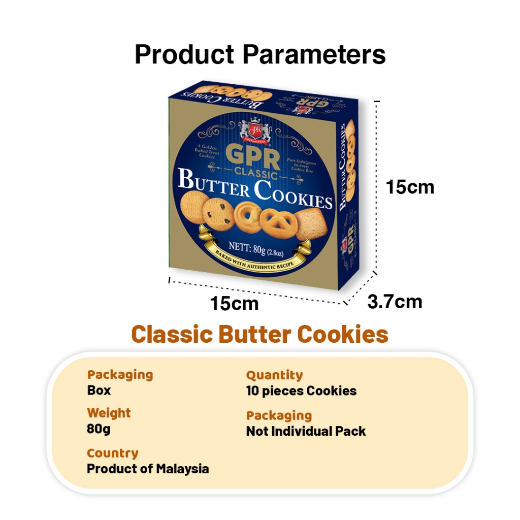 [Carton Deal] GPR Classic Butter Cookies (80g x 36 box) - Wedding Doorgift [1 order maximum 4 Carton]