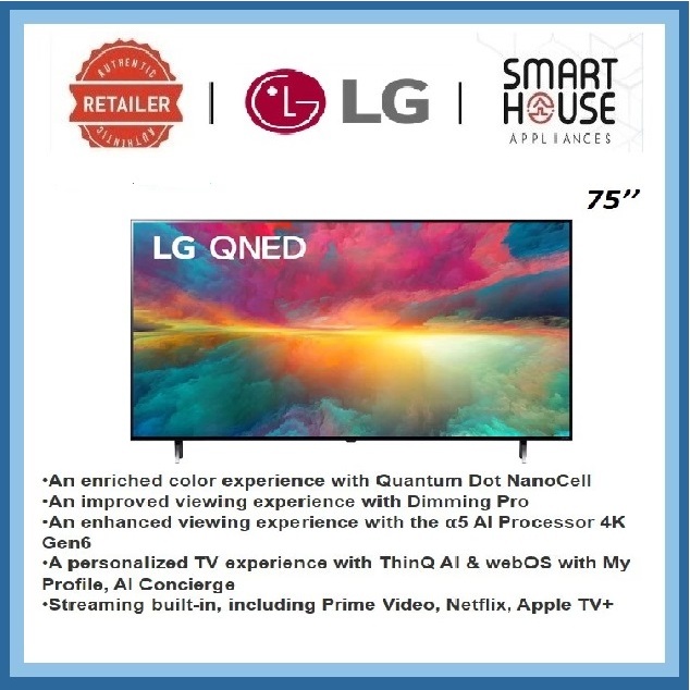 FREE SHIPPING !! LG QNED TV QNED75 75 inch 4K Smart TV Quantum Dot NanoCell 75QNED75SRA
