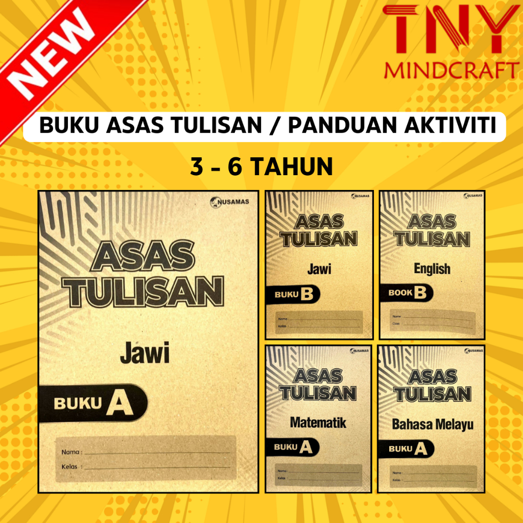 [TNY] NUSAMAS: BUKU ASAS TULISAN / Panduan & Aktiviti PRASEKOLAH【4-6TAHUN】BM/ENGLISH/MATEMATIK/JAWI