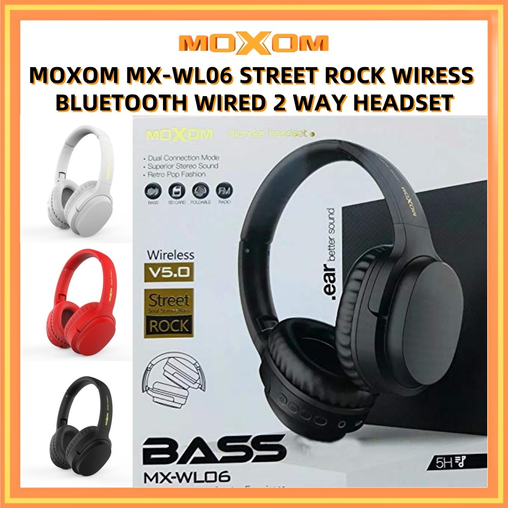 (NO COD) MOXOM MX-WL06 STREET ROCK WIRELESS BLUETOOTH FOLDABLE HEADSET