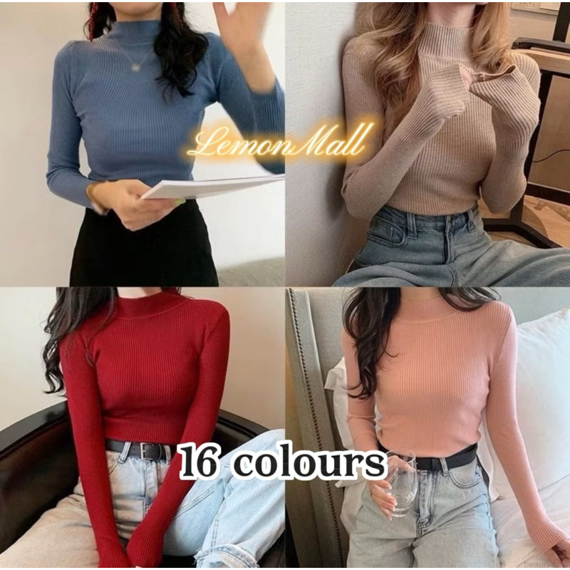 ?Ready Stock ?Women Winter Sweater Long Sleeve Knitted Shirt High Quality