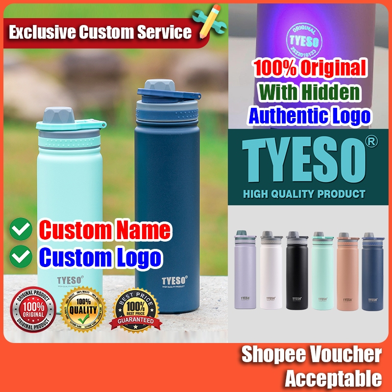 Custom Name Tyeso Thermos Cup 304 Stainless Steel Portable Water Bottle Tumbler Sport Bottle Vacuum Flask Botol Air