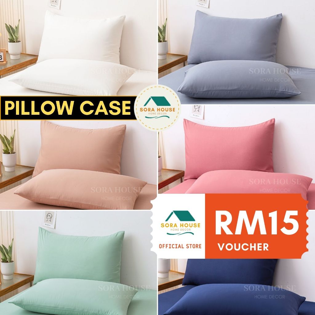 [ACD#✨] HOT! Hotel Plain Color Cotton Pillow Case Low Price Sarung Bantal Kun Harga Temurah