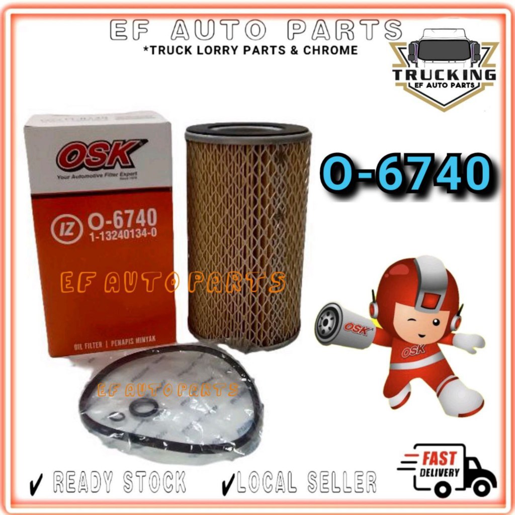 OSK O-6740 OIL FILTER 7 1/4" ISUZU HINO PROFIA 1-13240134-0 O 6740 LORI MINYAK PENAPIS LORRY ENGINE 