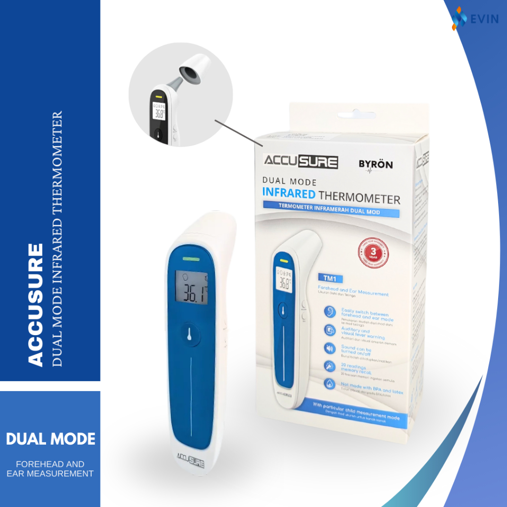 ACCUSURE Infrared Thermometer Baby Digital Dual Mode Infrared Temperature Termometer Meter Cek Suhu Badan Demam