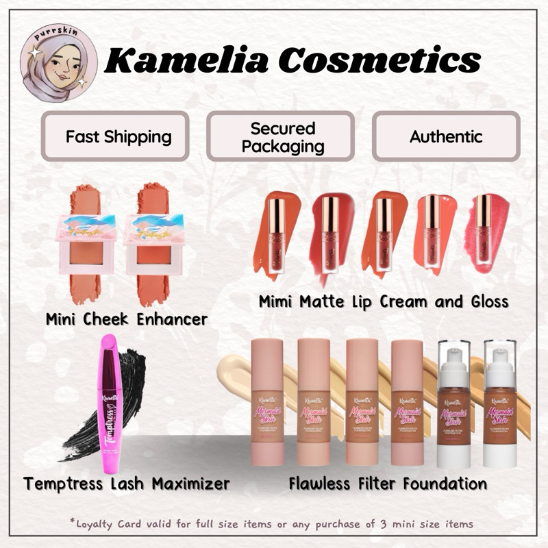 CLEARANCE Kamelia Cosmetics Lipstick Foundation Mini Fintastic Cheek Blusher Mascara Lip Creme GloCV