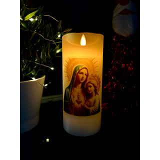 Mother Mary - LED Religious Real Wax Candle Battery Operated Flameless