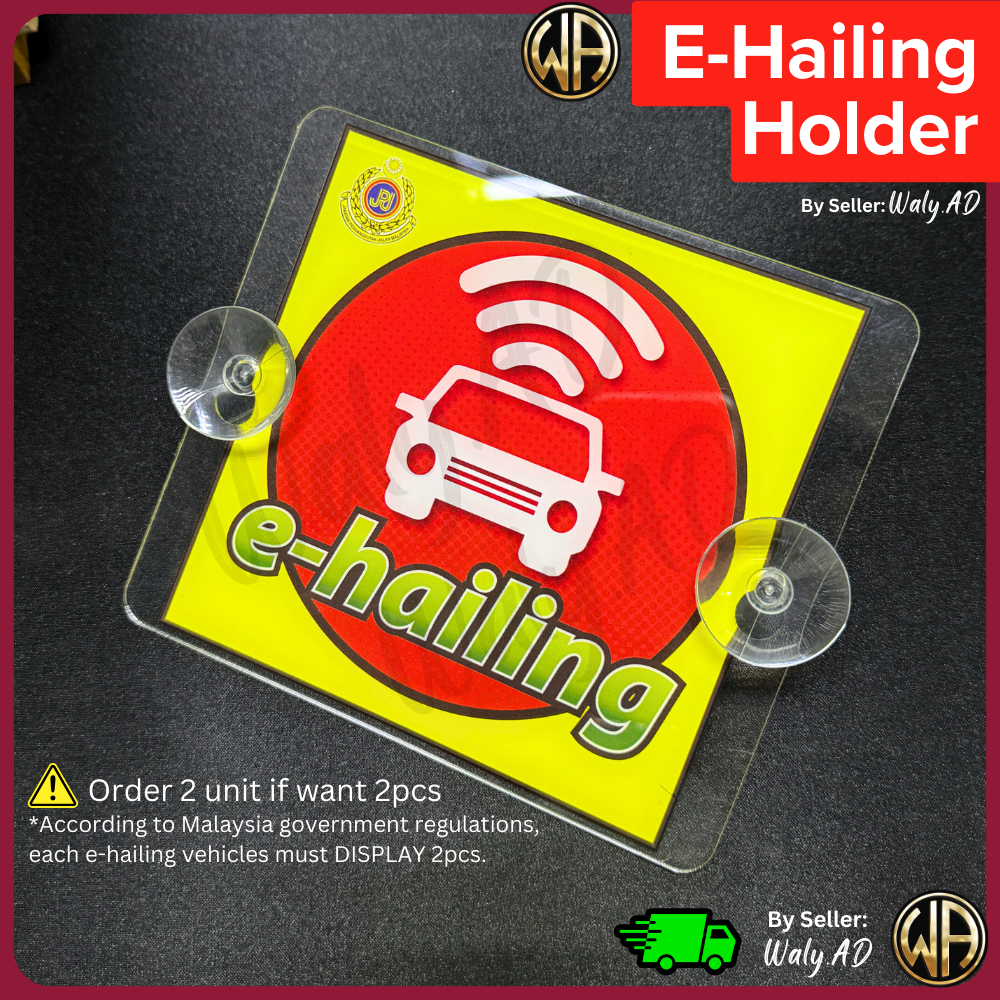 1Pcs E-Hailing Printed Acrylic Holder / P License with Suction Cup Removable Taxi Driver JPJ SPEC