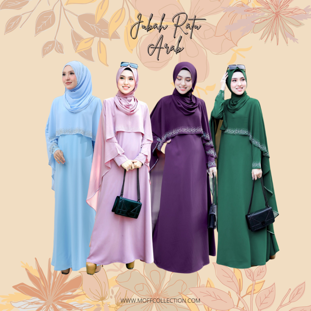 BAJU JUBAH RATU ARAB | BAJU DRESS DUSTY PURPLE BY MOFF2U