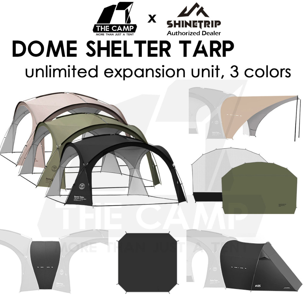 Shinetrip Dome Shelter Tarp PU3000 Silver Coated Black Khaki Green TPU Door Cloth Mesh Net Flysheet Tent