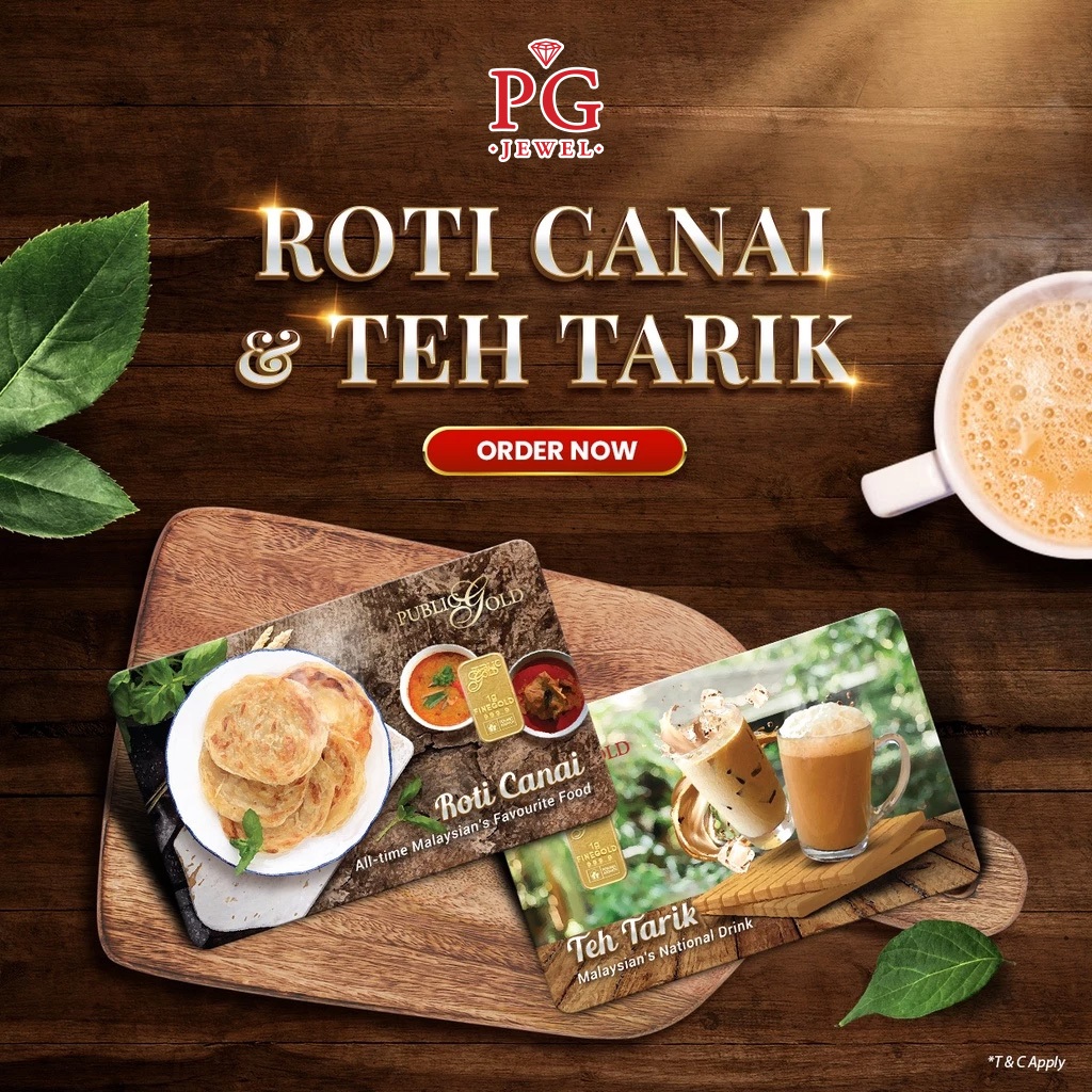 Public Gold Bullion Bar PG 1g (Au 999.9) 24K - Roti Canai & Teh Tarik
