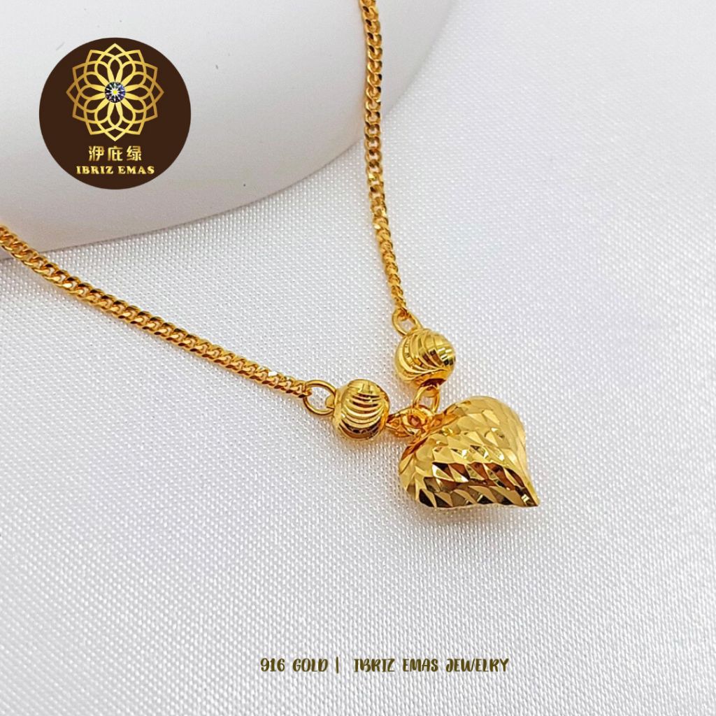 IBRIZ Jewellery BB035 | 916 Gold Bracelet For Woman Love Accessories Rantai Tangan Emas 916 Cinta Rantai Emas 916