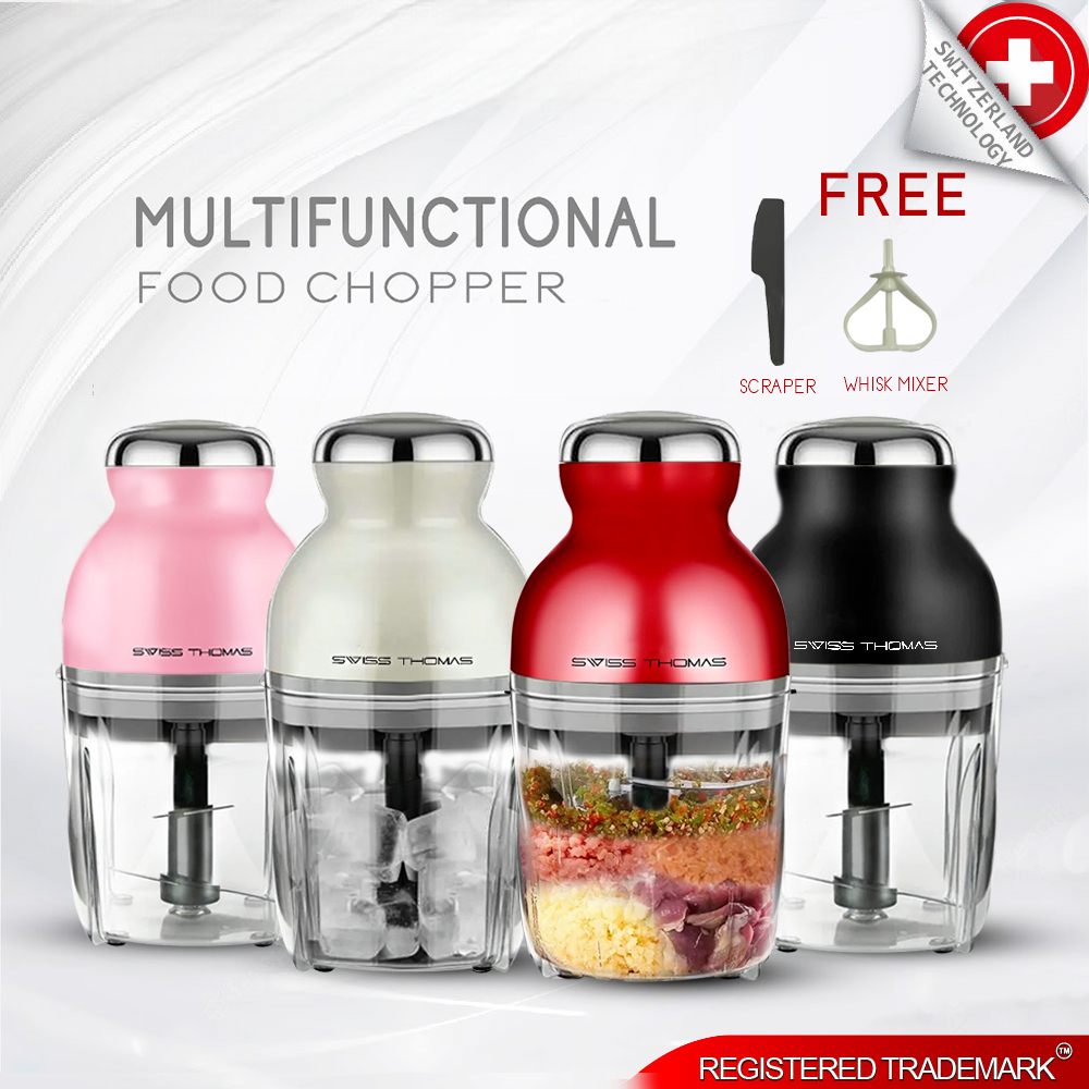 [Shopee Choice] SWISS THOMAS Capsule Cutter Spin Chopper Blender Grinder Mixer Mincer Masher Juicer (900ml)