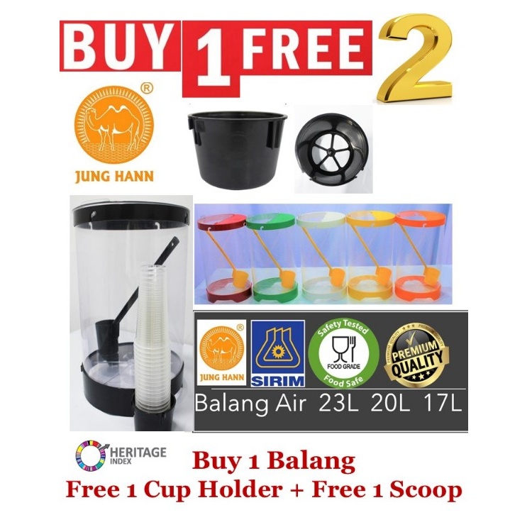 Balang Air Tebal 23 Liter Tebal Cap Unta Jung Hann Food Grade Drinks Dispenser Tong Pasar Malam