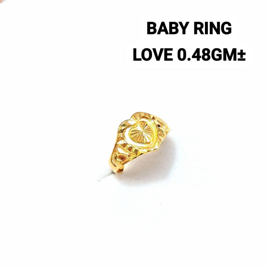 Wing Sing 916 Gold Baby Ring Adjustable / Cincin Baby Laras Emas 916 宝宝可调节戒指