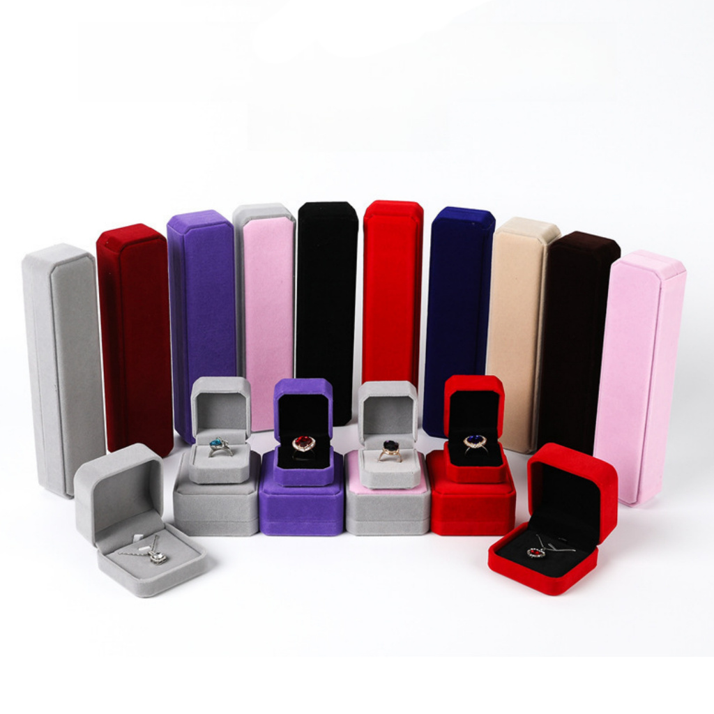 Kotak Cincin Rantai Gelang Baldu Ring Earring Charm Necklace Pendant Velvet Display Box Jewellery Wedding Kahwin Tunang