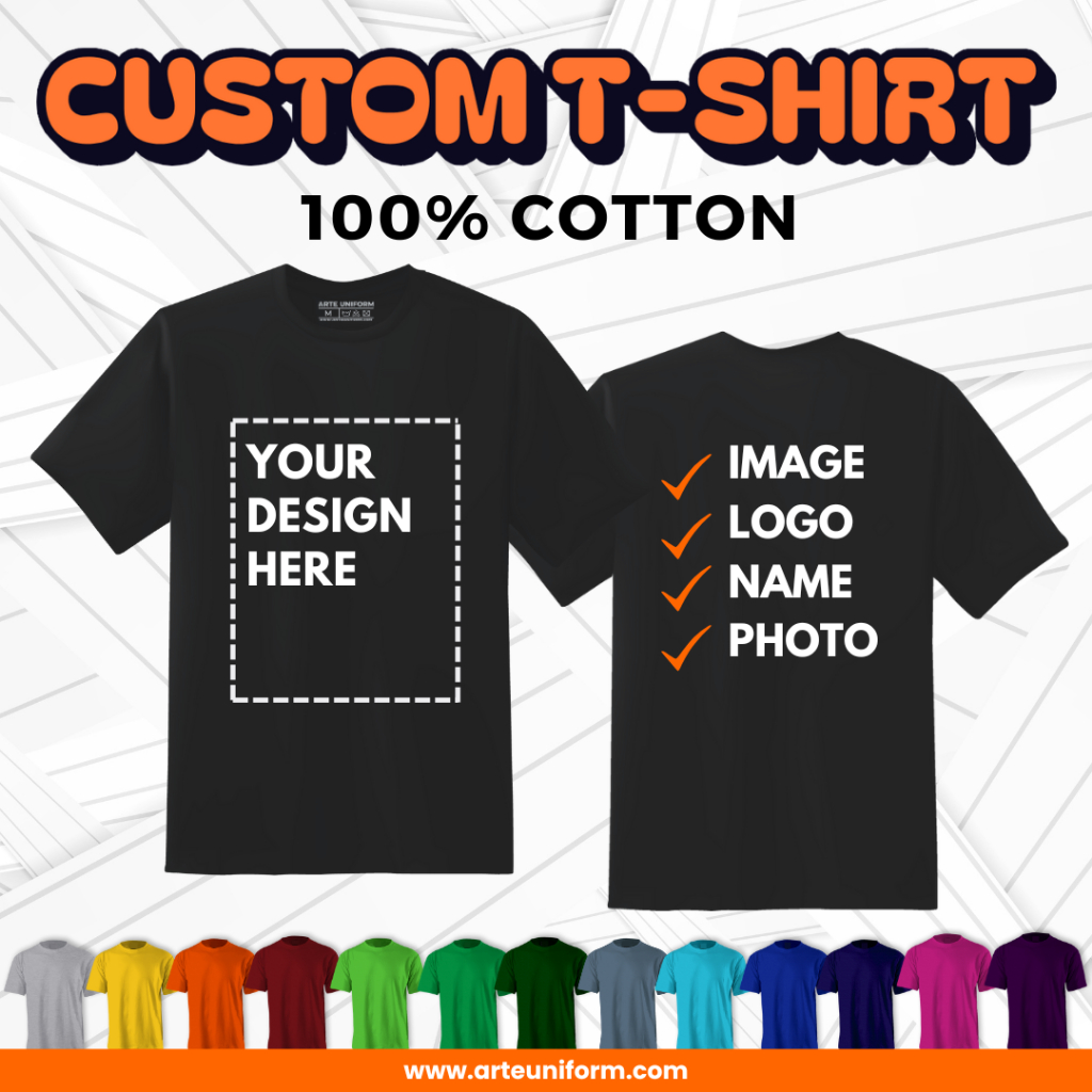 Custom T-Shirt Printing Cetak Baju Custom Print T-shirt Custom Design Baju Cotton