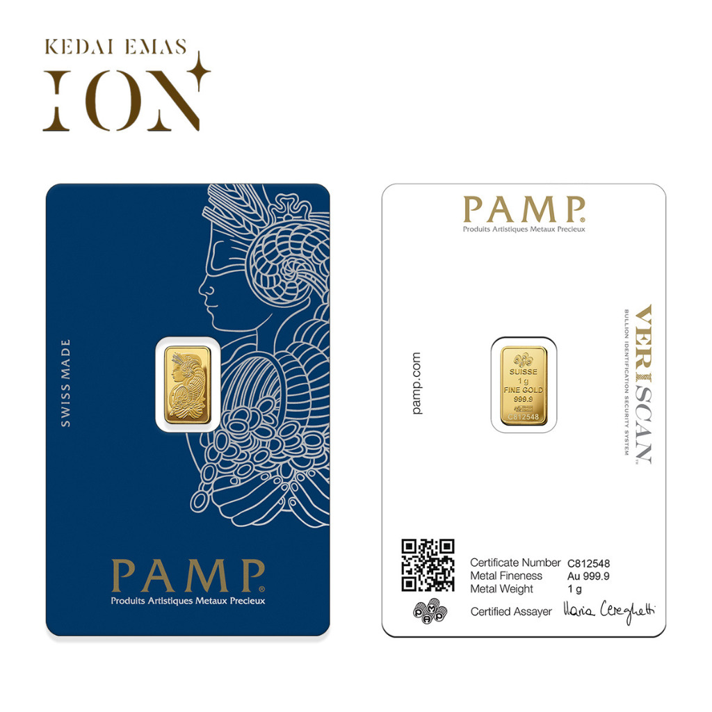 (999.9) 1 Gram PAMP Suisse Gold Bar - Lady Fortuna