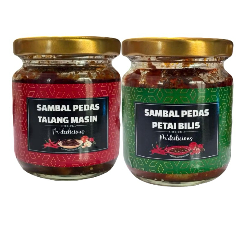[Ready to eat] MDEE Sambal merah bilis petai / sambal ikan talang masin