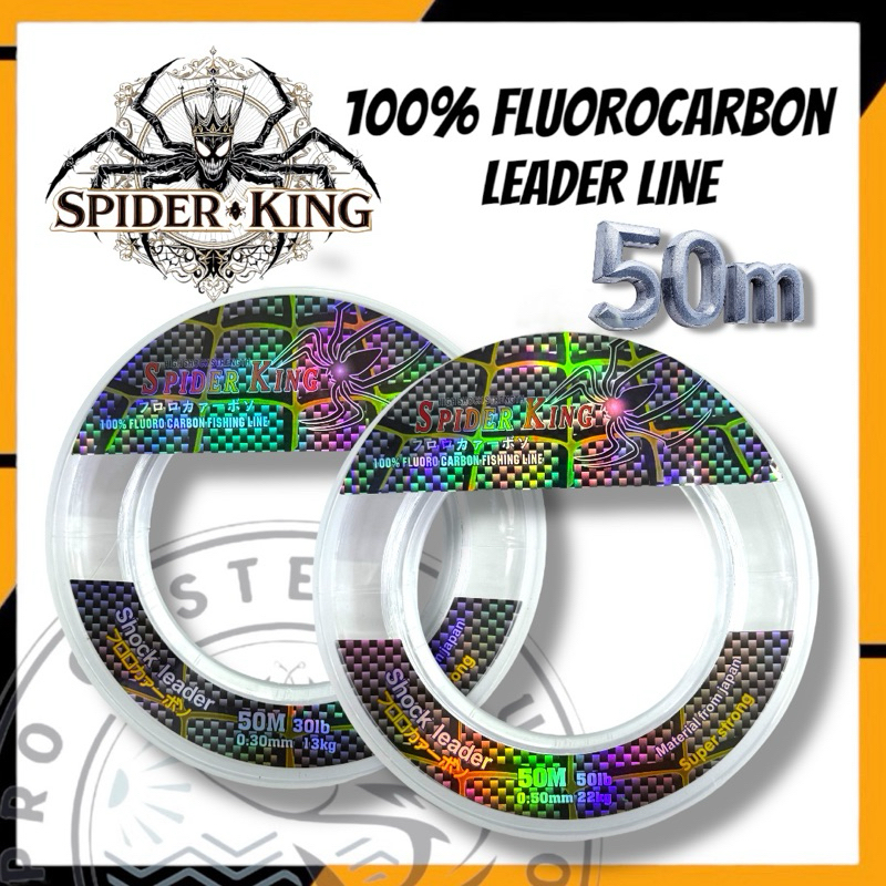 SPIDER KING 100% FLUOROCARBON FISHING LEADER LINE TALI PELAMBUT PANCING HIGH QUALITY
