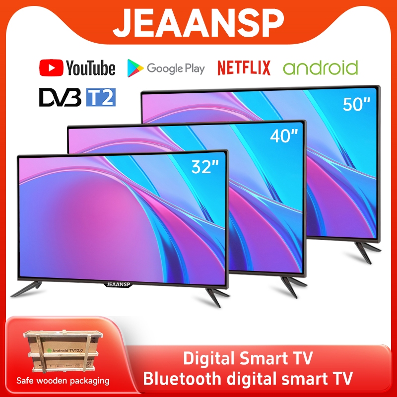 JEAANSP Digital Smart TV 32/40/43/46/50/55 Inch Android 14.0/WiFi/YouTube/MyTV/Netflix/Bluetooth